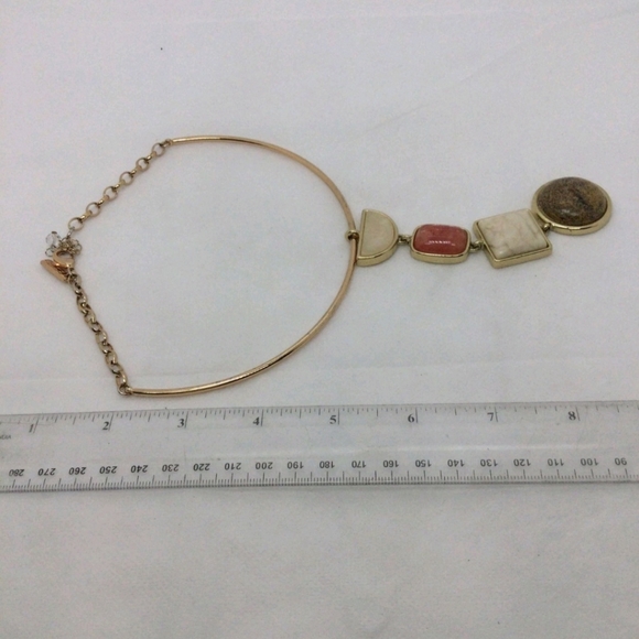 White House Black Market Geometric Faux Stone Collar Necklace – 12" NWOT - Picture 5 of 5